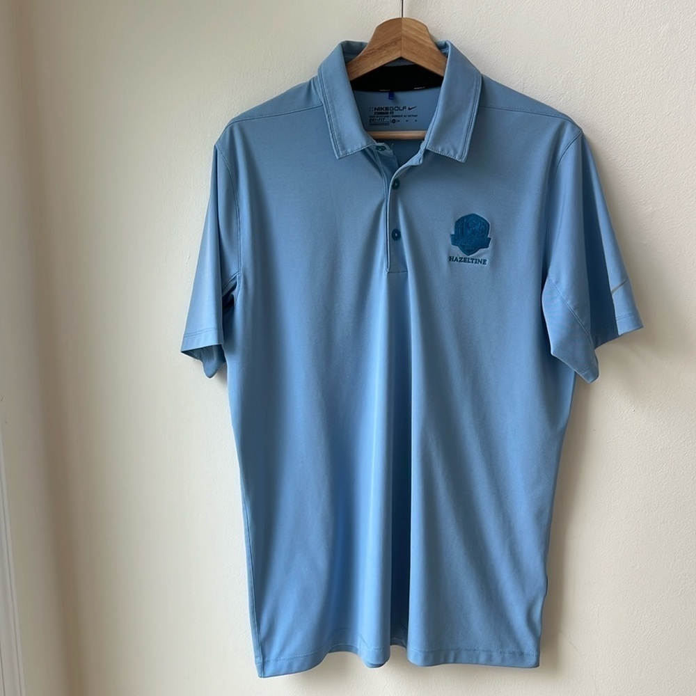 NIKE GOLF MENS BLUE DRI-FIT POLO SHIRT SIZE MEDIUM
